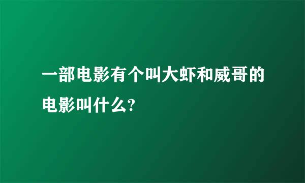 一部电影有个叫大虾和威哥的电影叫什么?