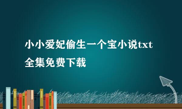 小小爱妃偷生一个宝小说txt全集免费下载