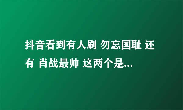 抖音看到有人刷 勿忘国耻 还有 肖战最帅 这两个是什么梗？