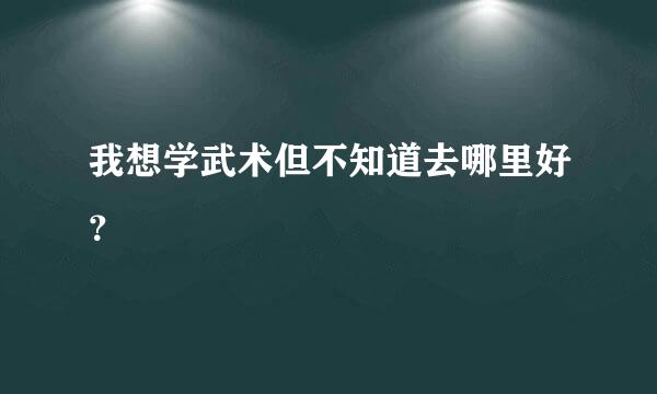 我想学武术但不知道去哪里好？