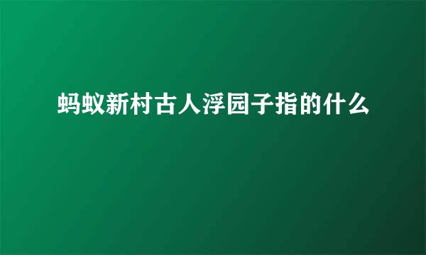 蚂蚁新村古人浮园子指的什么