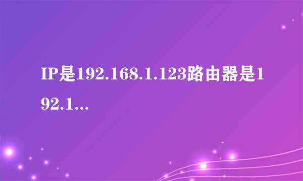 IP是192.168.1.123路由器是192.168.1.100默认网关是多少？bns又是多少