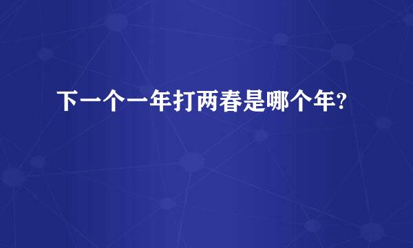 下一个一年打两春是哪个年?