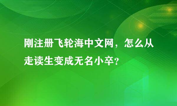 刚注册飞轮海中文网，怎么从走读生变成无名小卒？