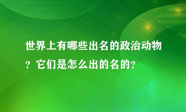 世界上有哪些出名的政治动物？它们是怎么出的名的？