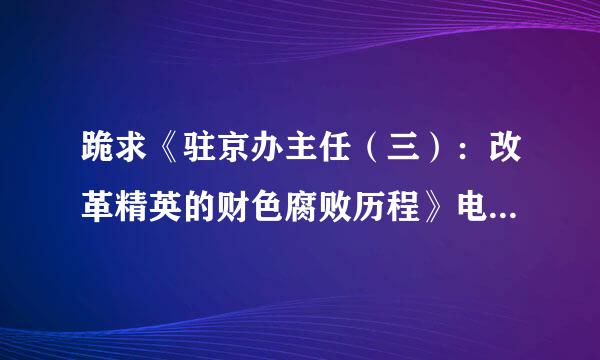 跪求《驻京办主任（三）：改革精英的财色腐败历程》电子书百度云网盘下载