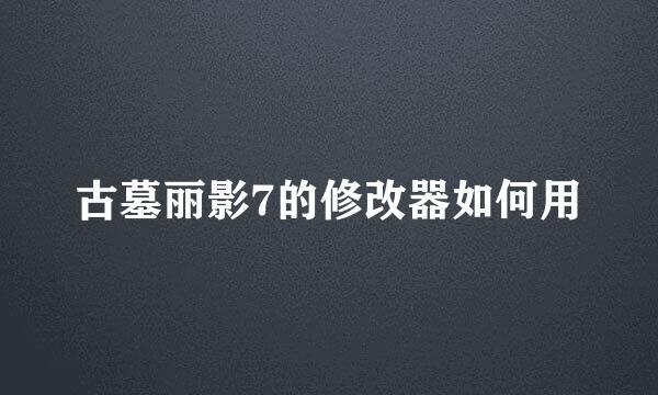 古墓丽影7的修改器如何用