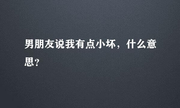 男朋友说我有点小坏，什么意思？