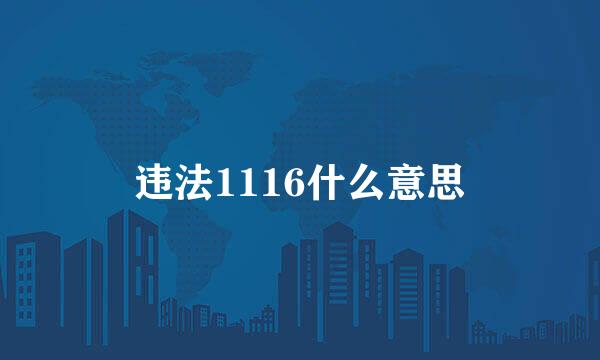 违法1116什么意思