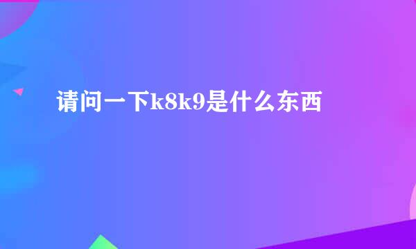 请问一下k8k9是什么东西