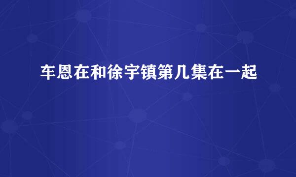 车恩在和徐宇镇第几集在一起