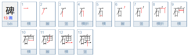 碑字组词