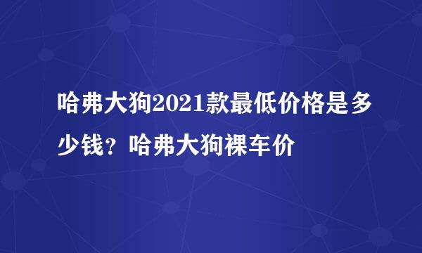 哈弗大狗2021款最低价格是多少钱？哈弗大狗裸车价