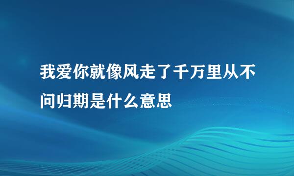 我爱你就像风走了千万里从不问归期是什么意思