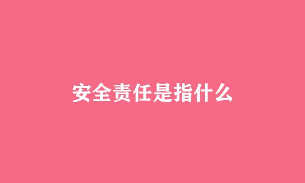 安全责任是指什么