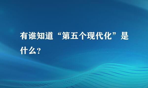 有谁知道“第五个现代化”是什么？