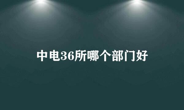 中电36所哪个部门好