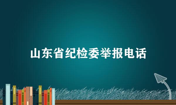 山东省纪检委举报电话