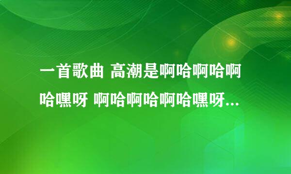 一首歌曲 高潮是啊哈啊哈啊哈嘿呀 啊哈啊哈啊哈嘿呀，慢摇女声，求歌名