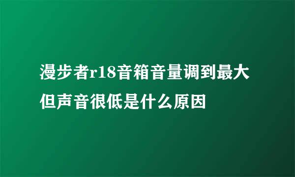 漫步者r18音箱音量调到最大但声音很低是什么原因