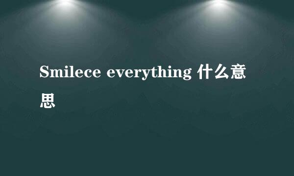 Smilece everything 什么意思