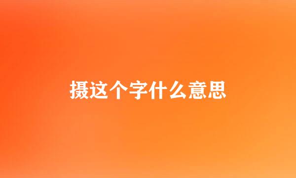 摄这个字什么意思