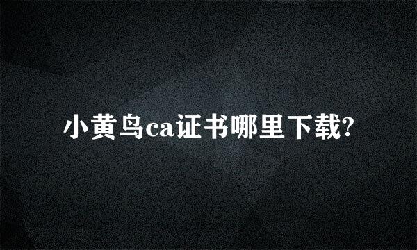 小黄鸟ca证书哪里下载?