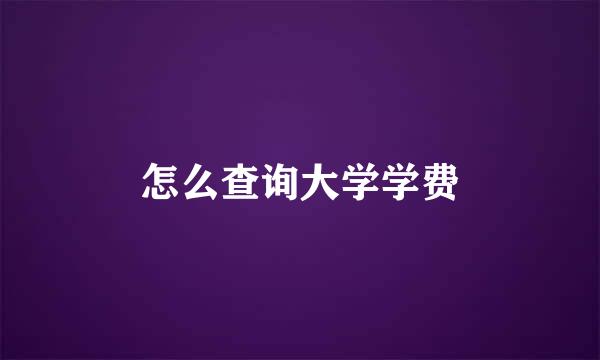 怎么查询大学学费