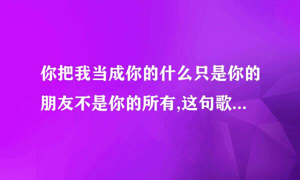 你把我当成你的什么只是你的朋友不是你的所有,这句歌词是哪首歌的