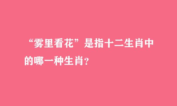 “雾里看花”是指十二生肖中的哪一种生肖？