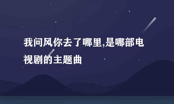 我问风你去了哪里,是哪部电视剧的主题曲