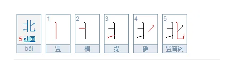 北字笔画顺序