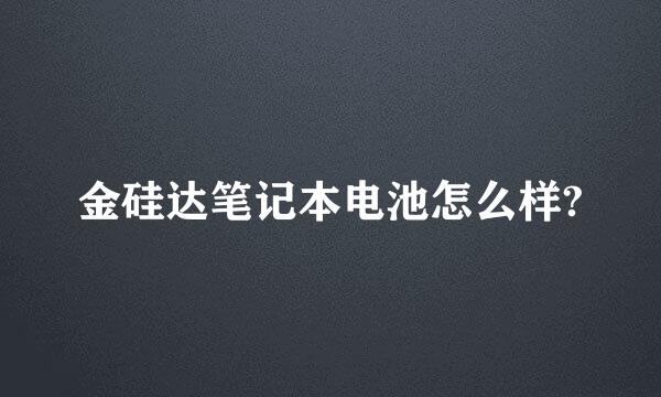 金硅达笔记本电池怎么样?