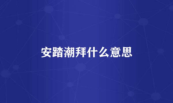 安踏潮拜什么意思