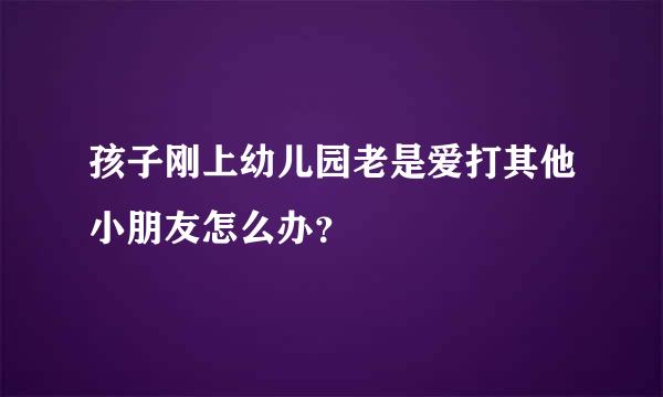 孩子刚上幼儿园老是爱打其他小朋友怎么办？