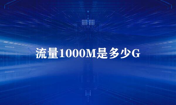 流量1000M是多少G