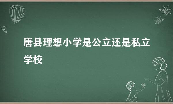 唐县理想小学是公立还是私立学校