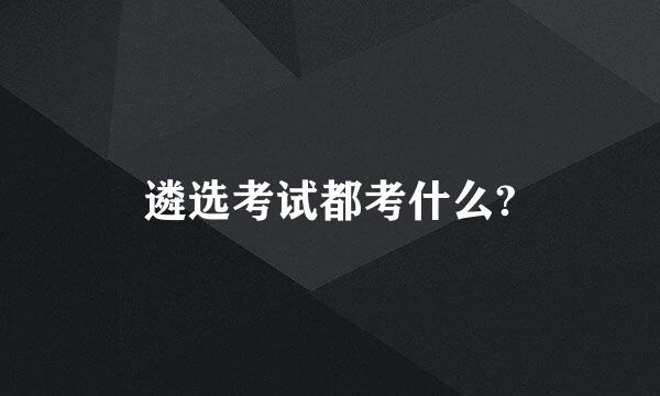 遴选考试都考什么?