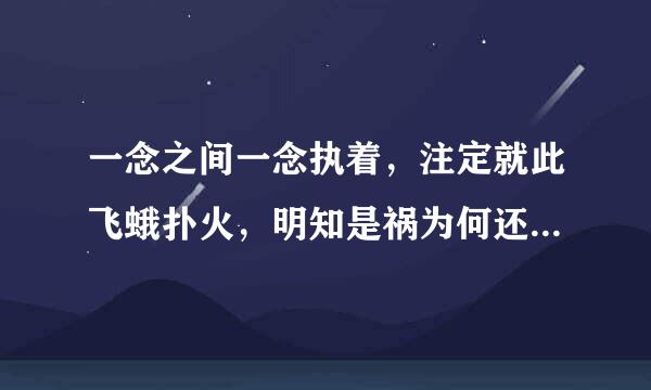 一念之间一念执着，注定就此飞蛾扑火，明知是祸为何还不知所措是什么歌