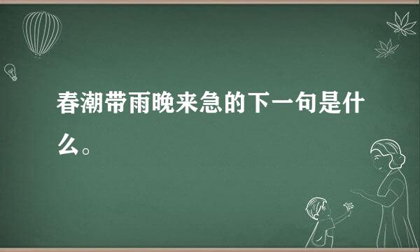 春潮带雨晚来急的下一句是什么。