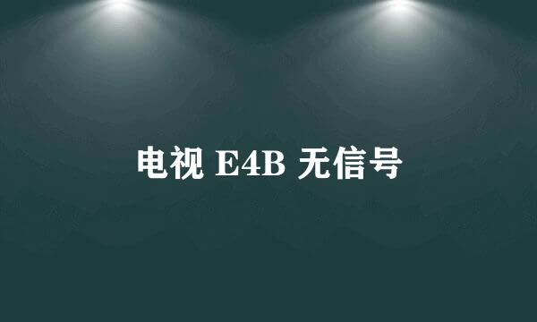 电视 E4B 无信号