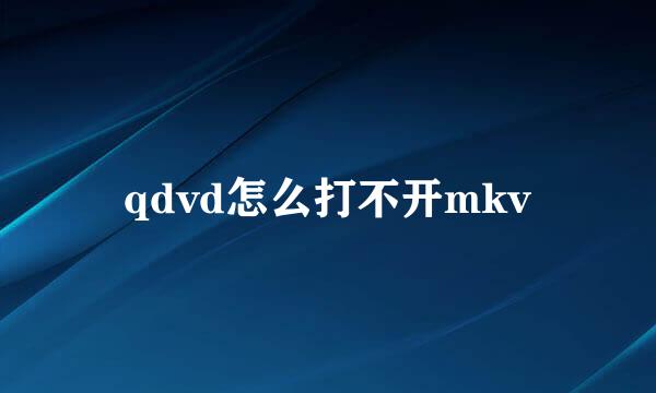 qdvd怎么打不开mkv