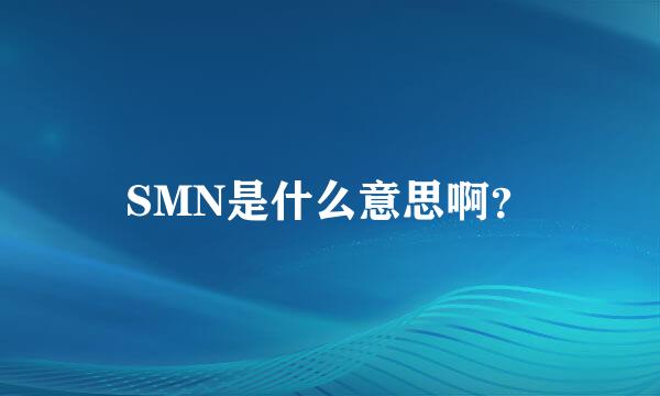 SMN是什么意思啊？