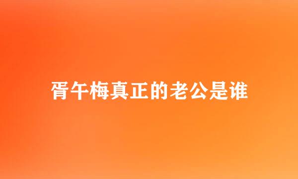 胥午梅真正的老公是谁