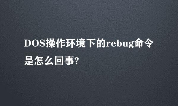 DOS操作环境下的rebug命令是怎么回事?