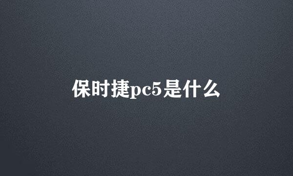 保时捷pc5是什么