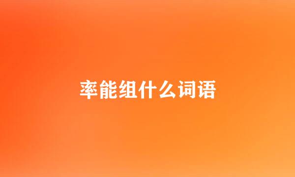 率能组什么词语