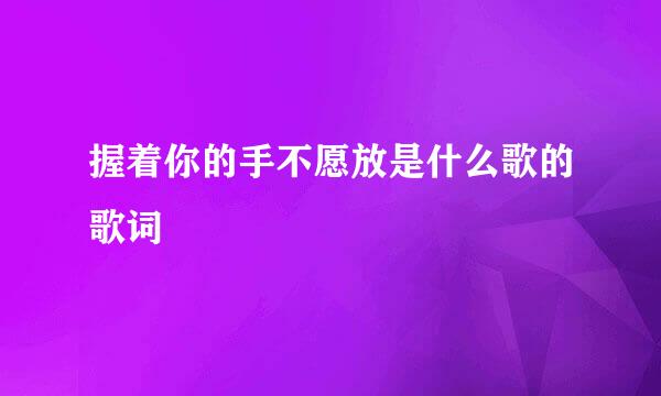 握着你的手不愿放是什么歌的歌词