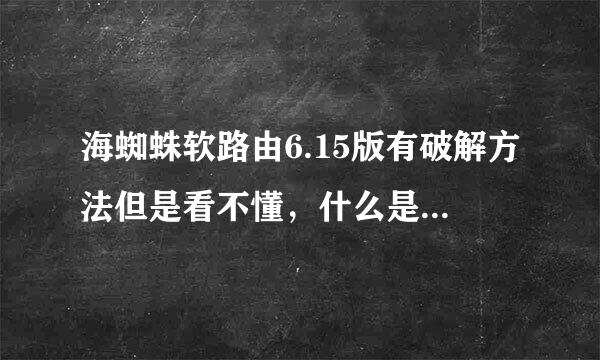 海蜘蛛软路由6.15版有破解方法但是看不懂，什么是自激活用户名呀？