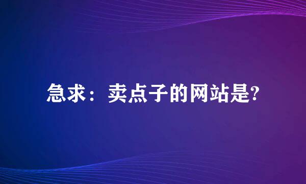 急求：卖点子的网站是?